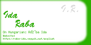 ida raba business card